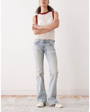 Cheap Monday Booty bei - jean bootcut stretch taille basse - clair délavé - Gris