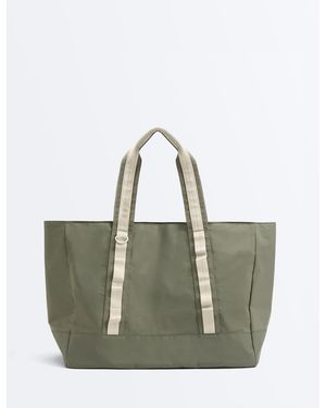 Oysho Contrast Shopper Bag - Green