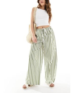 Wednesday's Girl Wide Leg Striped Pants - White