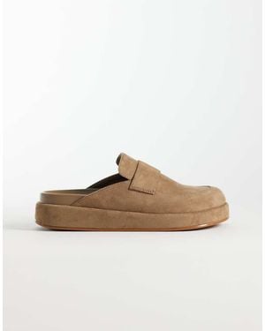schuh Tiramisu Flatform Loafer Style Mules - Brown