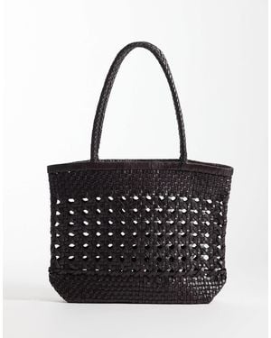 ASOS Leather Weave Mini Tote Bag - Black