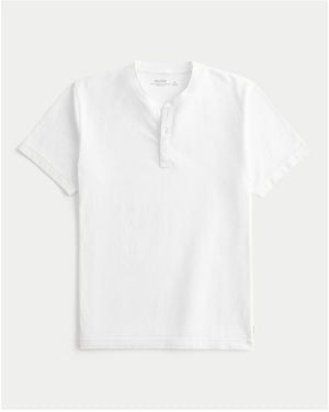 Hollister Heavyweight Classic Fit Short-Sleeve Henley - White