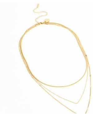 Lovisa Collar De Varias Hileras Con Colgante De Cruz De Acero Inoxidable Resistente Al Agua Chapado En Oro De - Blanco