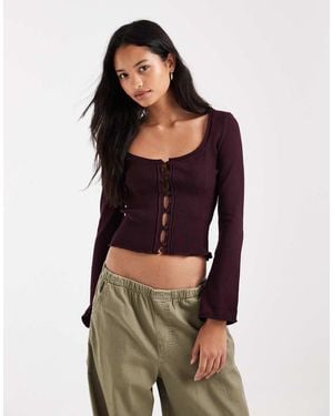 ASOS Cardigan Lavorato A Maglia Con Bottoni, Scuro - Multicolore