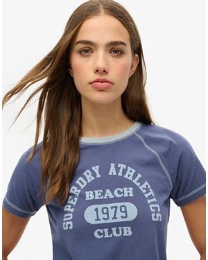 Superdry Athletic Raglan Graphic T-Shirt - Blue