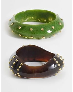 ASOS Pack Of 2 Bangles - Green