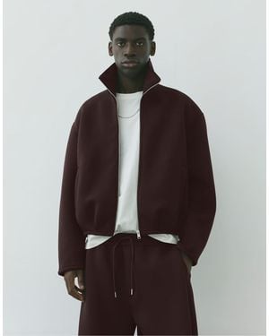 Pull&Bear Neoprene-effect Zip-up Jacket - Black