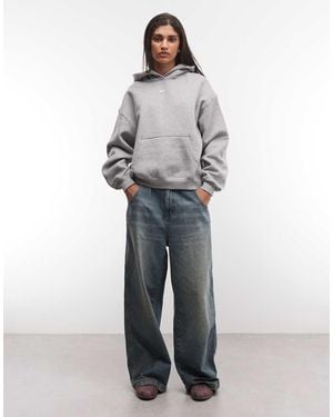 Nike Sudadera Con Capucha Oversize De Felpa De Grosor Medio En - Gris