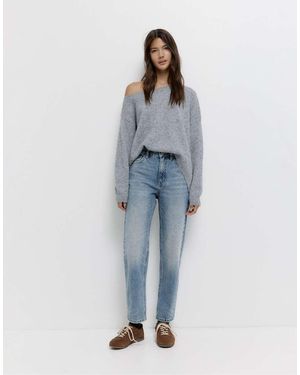 Pull&Bear Petite High-waist Mom Fit Jeans - Blue