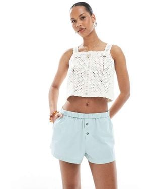 ASOS Folded Waistband Shorts - Blue
