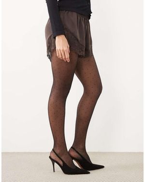 New Look Polka Dot Tights - Black