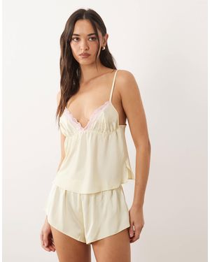 Boux Avenue Kaya Satin Cami Set - Natural
