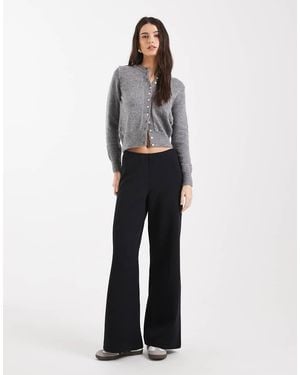 ASOS Basic Wide Leg Interlock Jersey Trouser - Black