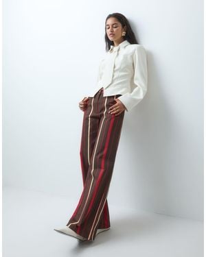 laagam Leroy Striped Twill Trousers - White