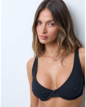 ASOS Fuller Bust Poppy Bh Met Beugel En Pointelle - Blauw