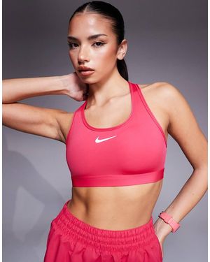 Nike Sujetador Deportivo De Sujeción Media Con Logo De - Rosa