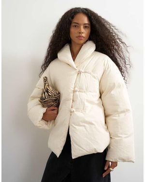 TOPSHOP Chaqueta Acolchada 'Pillow Scarf' En Ecru-Neutro