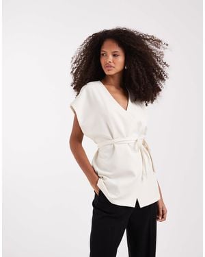 Pretty Lavish Kimono Wrap Top - White