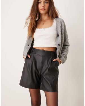 Jdy – shorts aus kunstleder - Schwarz