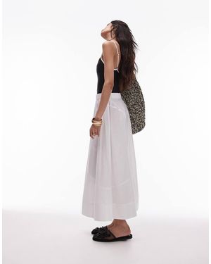 TOPSHOP Gonna Midi Ampia - Bianco