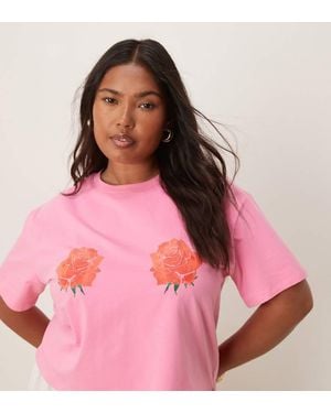 Never Fully Dressed Rose Print Baby Tee - Pink