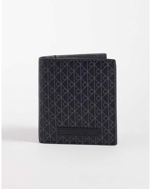 Calvin Klein Smalle Portemonnee Met Embleemprint - Blauw
