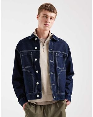 Tommy Hilfiger Ranch Denim Jacket With Contrast Stitching - Blue