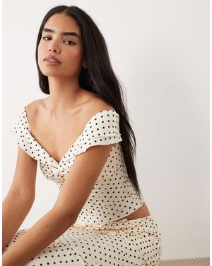 Tiger Mist Denali Off Shoulder Top Co-ord - Brown