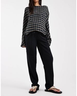 Mama.licious Mamalicious Maternity Tie Waist Linen Touch Trouser - Black