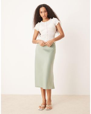 Y.A.S Satin Midi Skirt - Natural