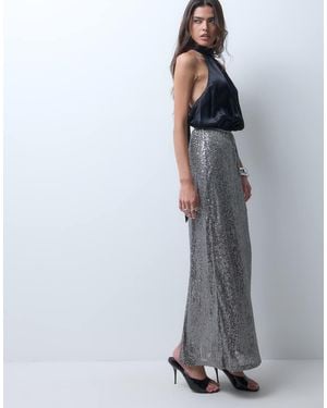 ASOS Maxi-Rok Met All-Over Lovertjes - Grijs