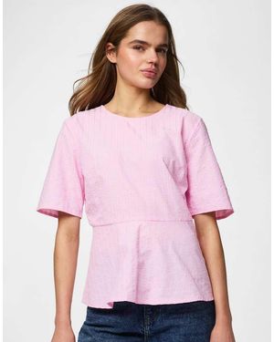 Pieces Top Met Korte Mouwen - Roze