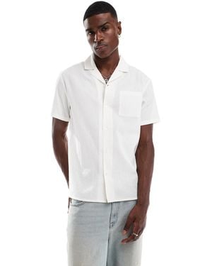 Another Influence Striped Revere Collar Shirt - White