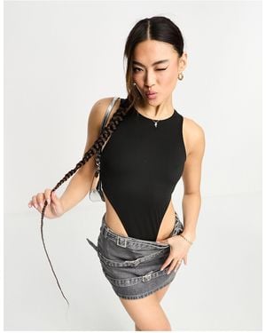 Sixth June High Cut Out Bodysuit - Black