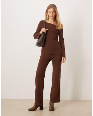 Pretty Lavish Knitted Trouser Co-ord - Brown