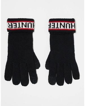 HUNTER Guanti Neri Con Logo - Nero