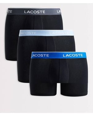 Lacoste 3 Pack Blue Waistband Boxer Briefs
