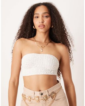 Free People Bea Textured Bandeau Top - Brown
