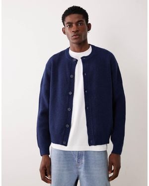 ASOS – oversize-strickjacke aus wollmix - Blau