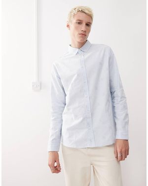KTZ Camicia A Maniche Lunghe Con Mini Logo Ricamato Ny Yankees - Grigio