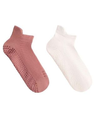 Oysho 2 Pairs Of Polyamide Blend Yoga And Pilates Trainer Socks - Pink