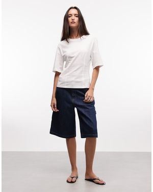 Monki Cinched Waist Top - White