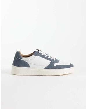 ASOS Panelled Lace Up Trainers With Gum Sole - Blue