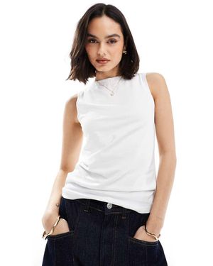 Vero Moda Boat Neck Sleeveless Jersey Top - White