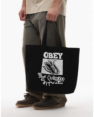 Obey Tote Tas Met Civilization-Print - Zwart