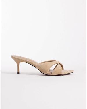 ASOS – hum – hochwertige mules aus wildleder - Natur