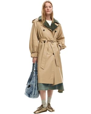 Desigual – abnehmbarer, zweifarbiger trenchcoat - Natur