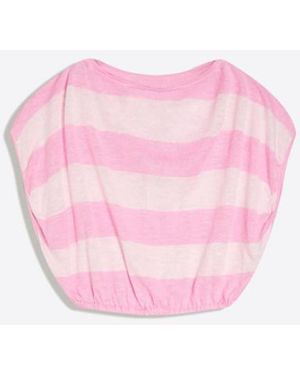 Bershka Asymmetrische Gestreepte Trui - Roze