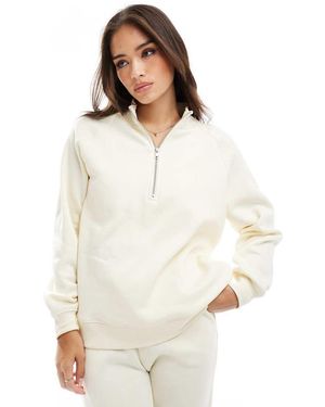 Pieces Half Zip Sweat Co-ord - White