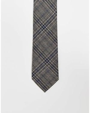 ASOS Corbata A Cuadros Marrones Y Azules De - Gris